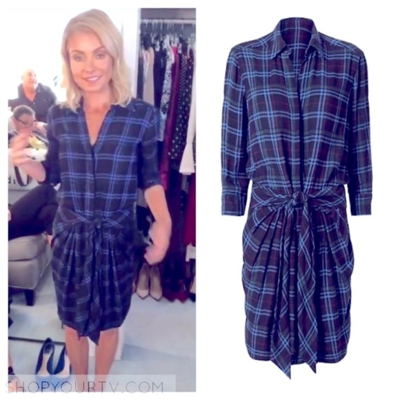 L’AGENCE Kylie Blue Plaid Dress (20) - Picture 1 of 4